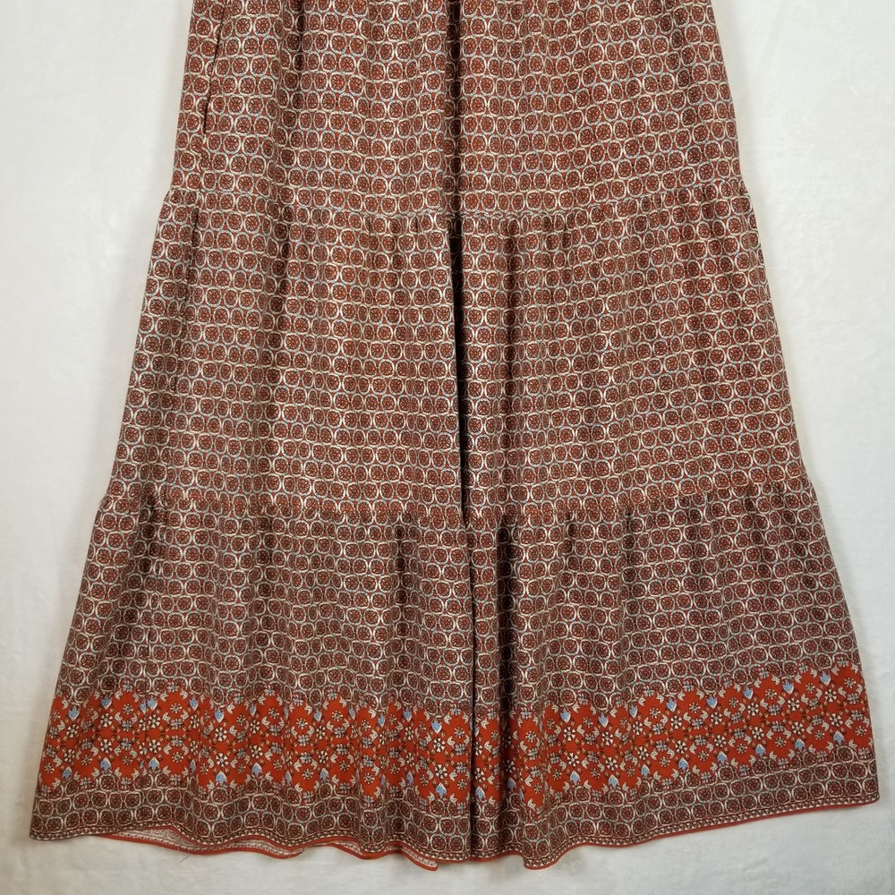 Max Studio Rust Brown Printed Tie-Neck Maxi Dress - Picture 2 of 9